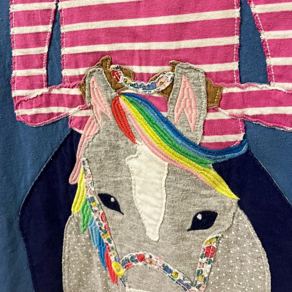 Mini Boden Horse Riding Applique Dress tromp l’oile illusion tunic - Picture 4 of 5